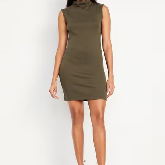 Old Navy Mock Neck Mini Dress Black Size M - Picture 2 of 5